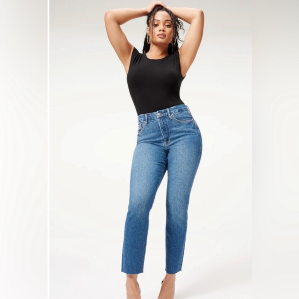 Good American Good Classic Jean Raw Hem Size 10/30